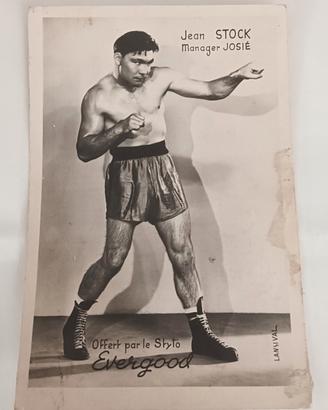 cartolina pugile Jean Stock - anni 40