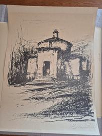 Litografie in bianco e nero pittore Gori