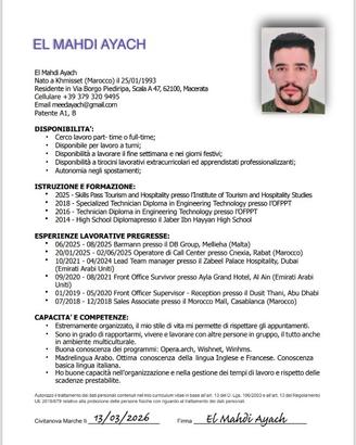 Receptionist/ call center/ autista/ prenotazioni