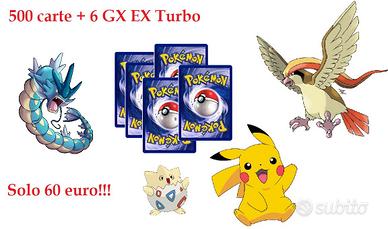 Pokémon GCC: 500 carte + 6 carte rare EX GX Turbo