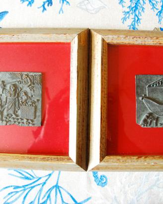 2 SCULTURE IN BRONZO INCORNICIATE BIBBIA ARCA NOE'