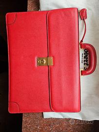 Borsa 24 ore in pelle color rosso