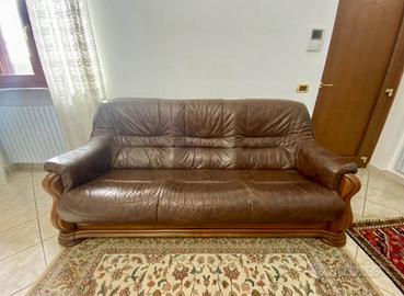 Divano Vera pelle vintage 3 posti