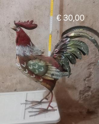 galli uccelli sculture metallo decorative