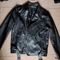 Giacca chiodo donna pelle nera 