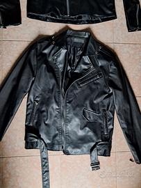 Giacca chiodo donna pelle nera 