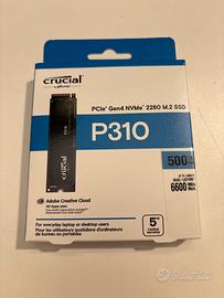 Ssd NVME Crucial P310 500 gb 6600 mb/s NUOVO