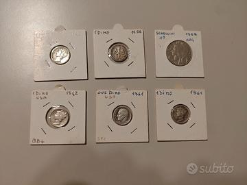 Lotto 6 Monete Argento 900 USA 