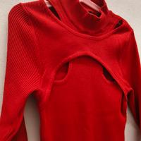 ❤️ Maglioncino rosso crop dolcevita Tg. S/XS ❤️