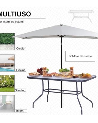Tavolo da esterno con ombrellone