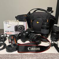 canon 1100d + obbiettivi e accessori, leggi tutto