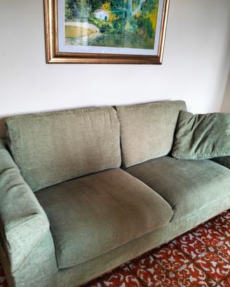 divano verde e 5 poltrone marrone dorato staccabil