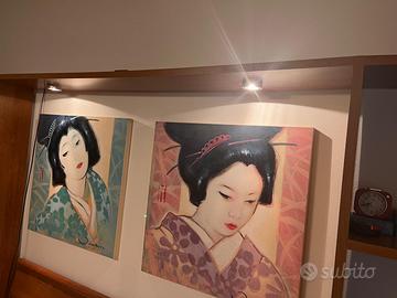 Coppia di quadri geisha