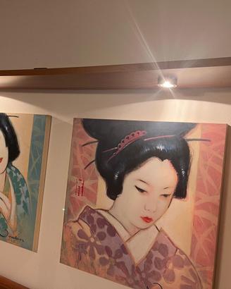Coppia di quadri geisha