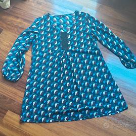 Abito corto donna fantasia geometrica all over