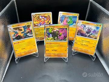 Lotto 5 Carte Pokémon ITA - Rara Holo Tipo Lotta