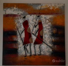 Quadro Moderno stile etnico africano 80x80cm 3D 
