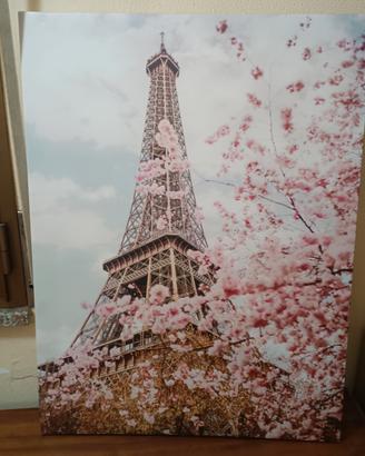 torre Eiffel e fiori di ciliegio TELA 60X80