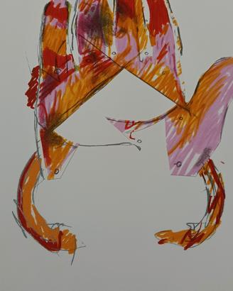 Mario Schifano serigrafia e collage su carta