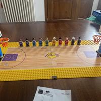 Lego compatibile - campo da basket+10 minifigures