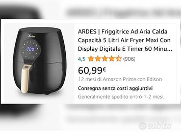 ARDESFriggitrice Ad Aria Calda Capacità 5 Litri - Elettrodomestici In  vendita a Benevento