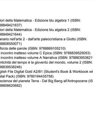 Libri di testo primo biennio