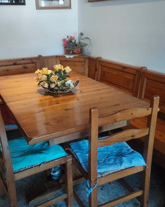 soggiorno anni 70 originale  cassapanca e tavolo