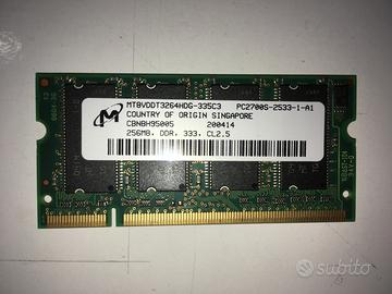 Ram so-dimm ddr 333 256 mb
