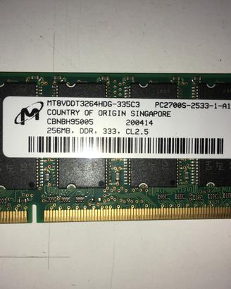 Ram so-dimm ddr 333 256 mb