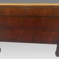 Cassettone Impero lombardo 2 cassetti e mezzo noce