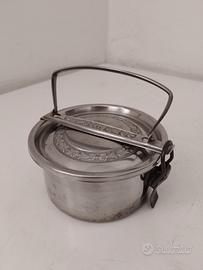 Contenitore " schiscetta " antica anni 60 acciaio 