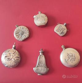 Bottigliette antiche per profumo in argento