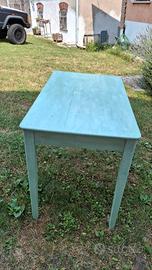 tavolino vintage shabby verde acqua