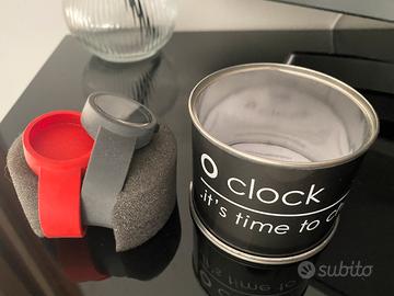 O bag clock orologio colore grigio + fascia rossa