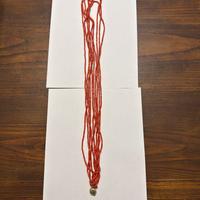 Girocollo 10 fili Corallo rosso VERO chiusura arg