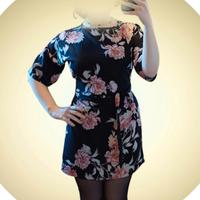 vestito floreale nero