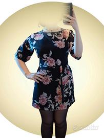 vestito floreale nero