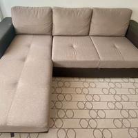 DIVANO LETTO CON PENISOLA CONTENITORE