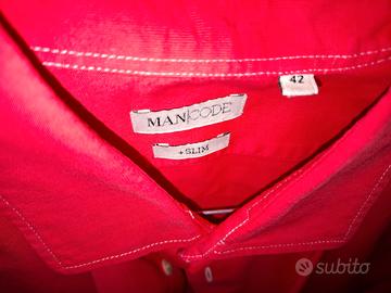 Camicia Uomo Rosso Ciliegia Taglia 42