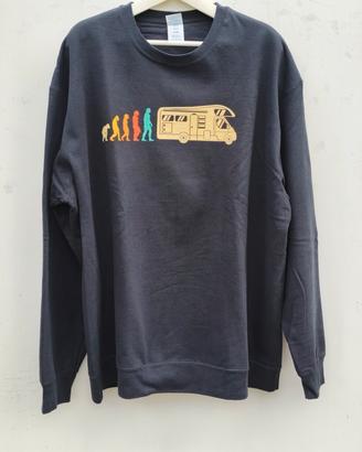 Felpa nera con disegno multicolore Port&Company
