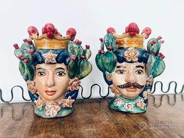 Vasi teste di moro Caltagirone, fichi d’India
