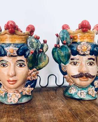 Vasi teste di moro Caltagirone, fichi d’India