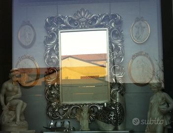 Specchio rettangolare Stile Barocco, cornice silve