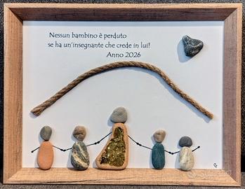 Quadretto con i sassi: "Per la maestra"