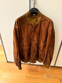 Giubbino vera pelle scamosciata, marrone, XL