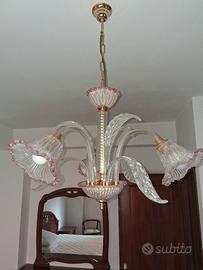 Lampadario in vetro di Murano a 3 luci