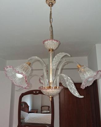 Lampadario in vetro di Murano a 3 luci