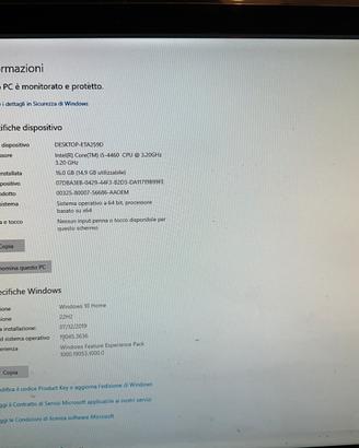 PC ASSEMBLATO ASUS Q87M-E I5 16 giga 256 ssd