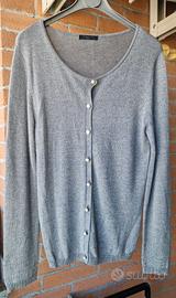 Golfino grigio con fili argento