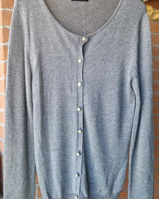 Golfino grigio con fili argento